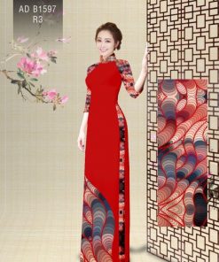 Vải áo dài tập lập hoa văn AD B1597