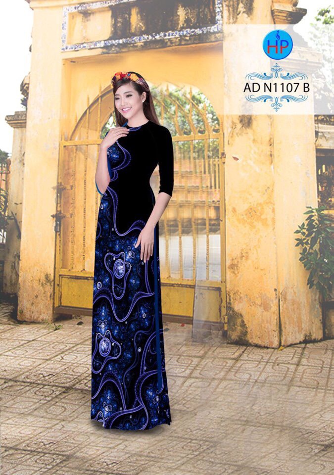 Vải áo dài hoa ảo 3D AD N1107 - Ảnh 19
