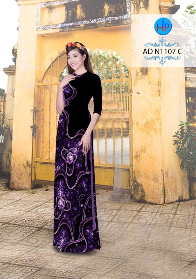 Vải áo dài hoa ảo 3D AD N1107 - Ảnh 13