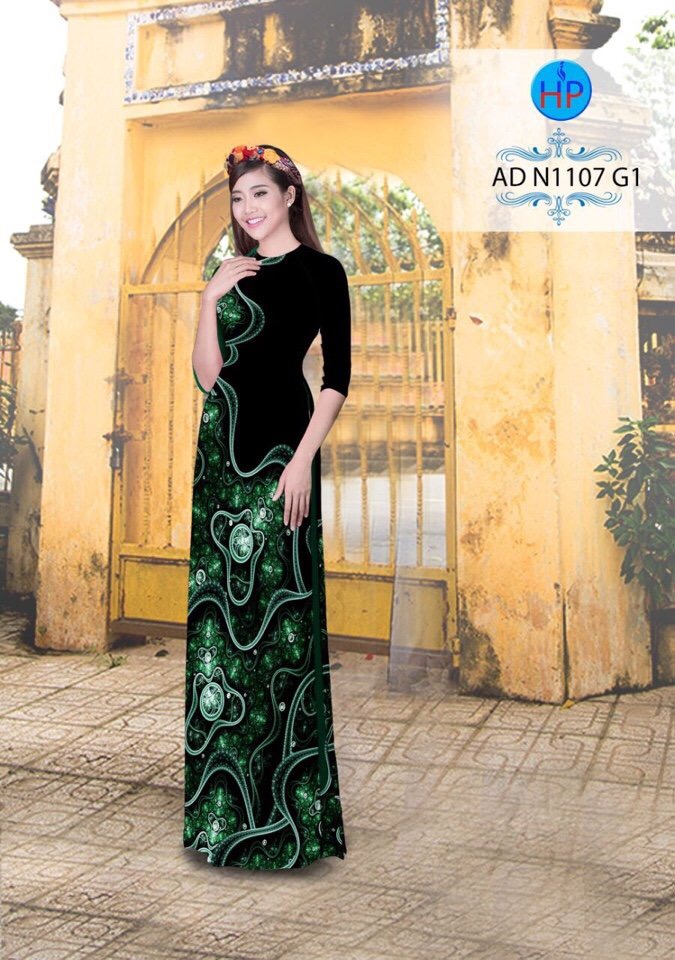 Vải áo dài hoa ảo 3D AD N1107 - Ảnh 10