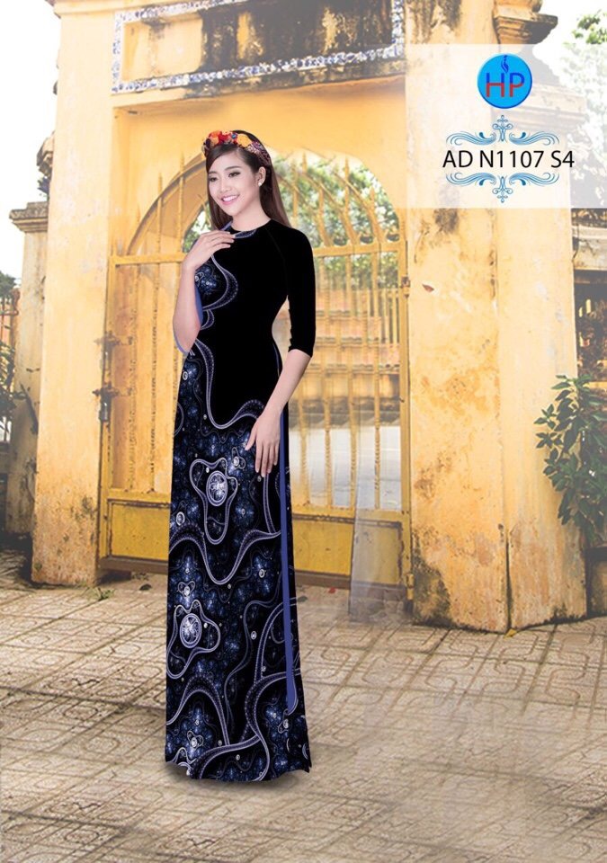 Vải áo dài hoa ảo 3D AD N1107 - Ảnh 7