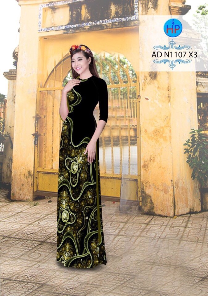 Vải áo dài hoa ảo 3D AD N1107 - Ảnh 5
