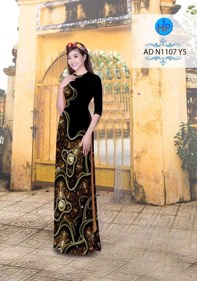 Vải áo dài hoa ảo 3D AD N1107 - Ảnh 4