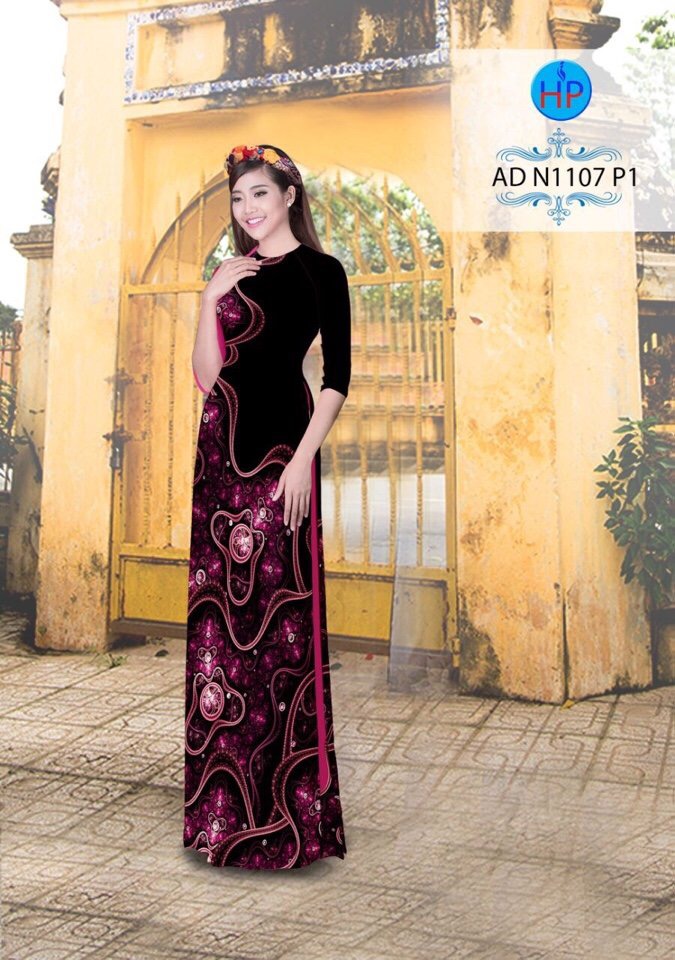 Vải áo dài hoa ảo 3D AD N1107 - Ảnh 2