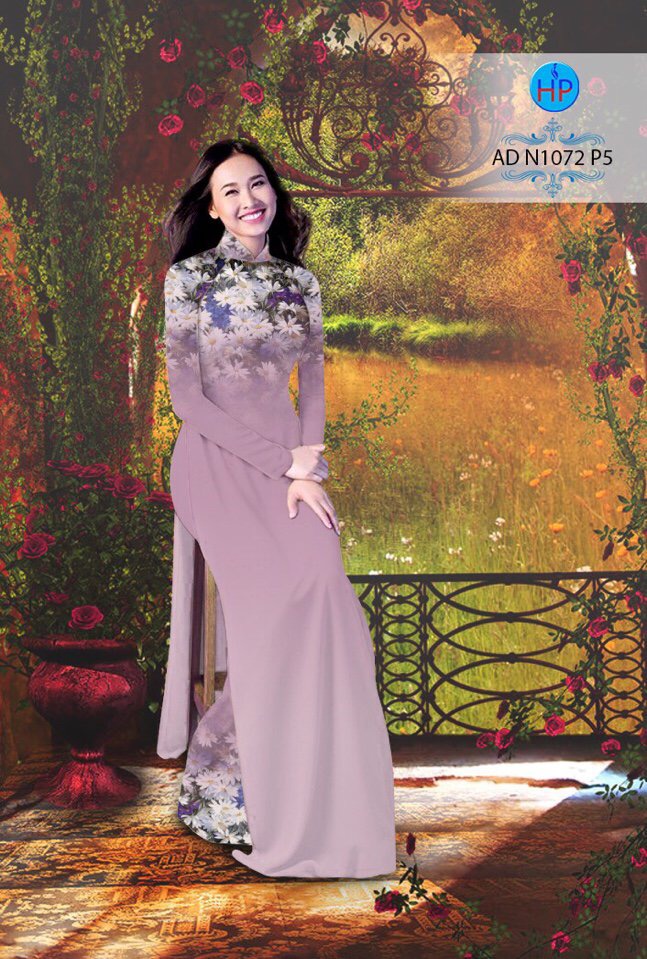 Vải áo dài hoa cúc AD N1072 - Ảnh 19