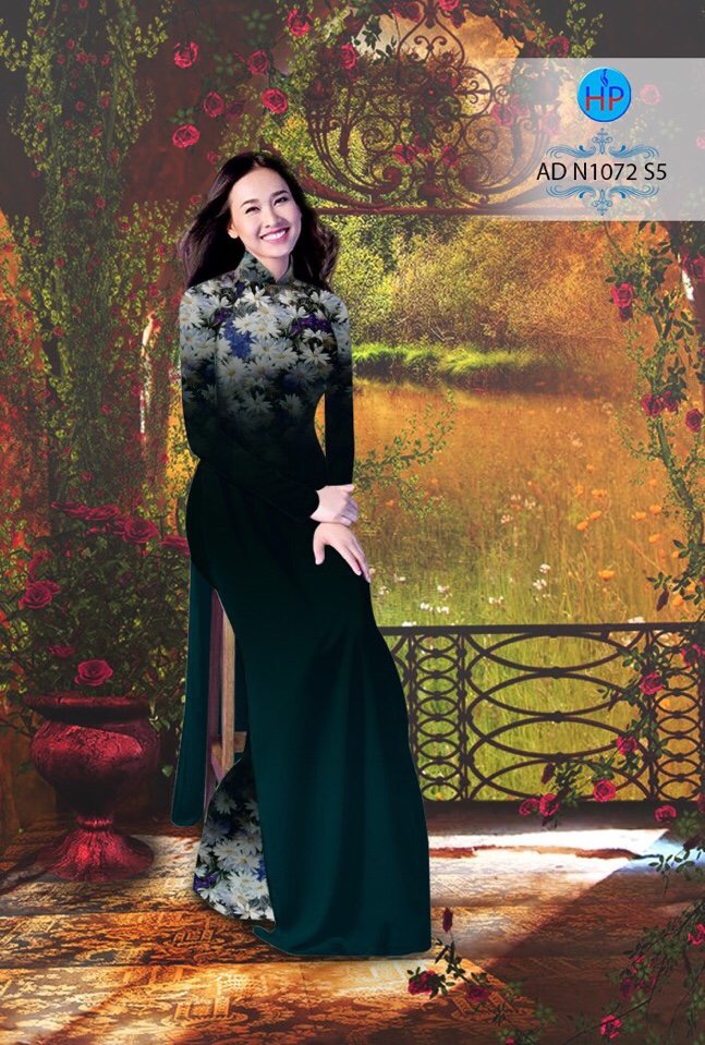 Vải áo dài hoa cúc AD N1072 - Ảnh 5