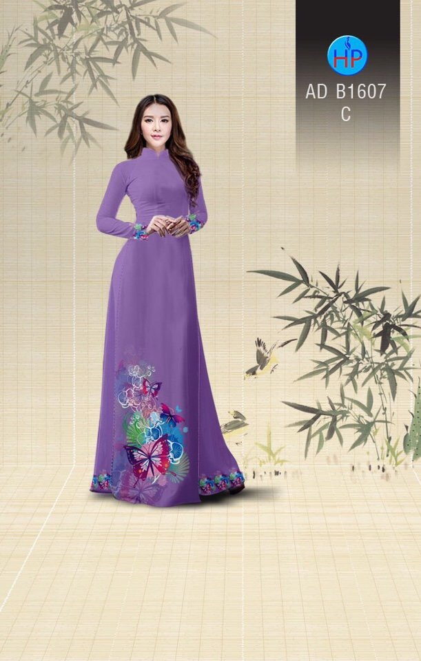 Vải áo dài hoa và bướm AD B1607 - Ảnh 15