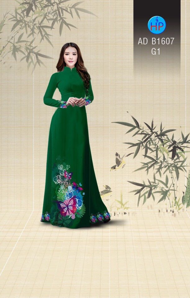 Vải áo dài hoa và bướm AD B1607 - Ảnh 14