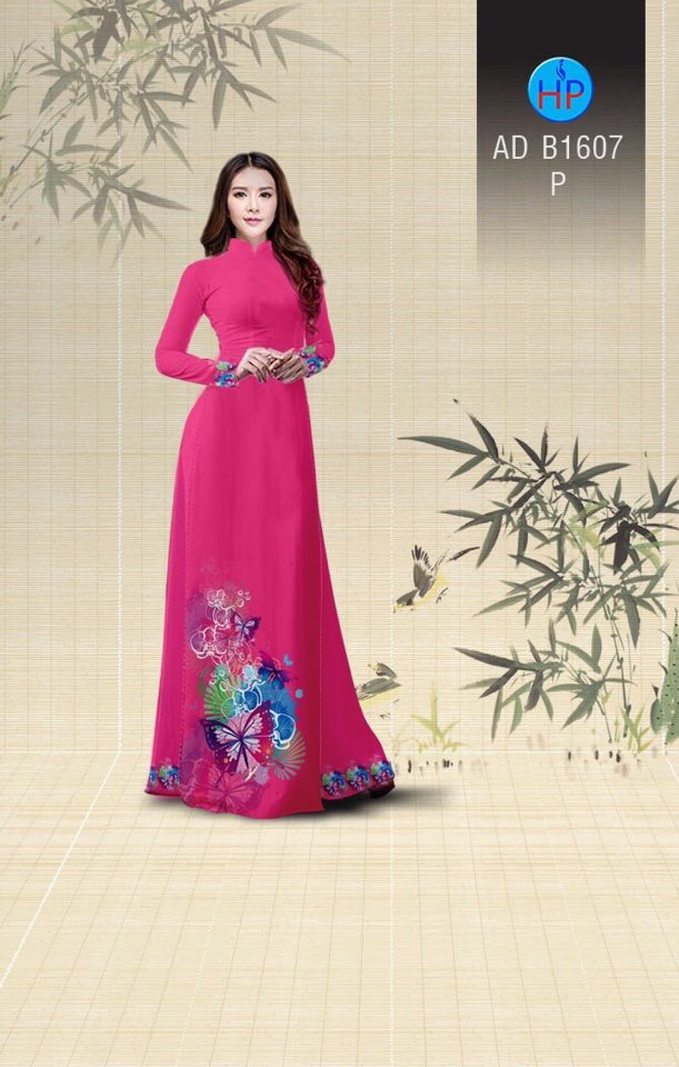 Vải áo dài hoa và bướm AD B1607 - Ảnh 13