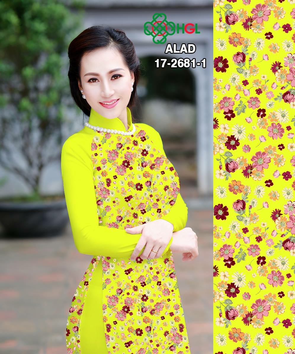 Vải áo dài hoa nhí ALAD17-2681