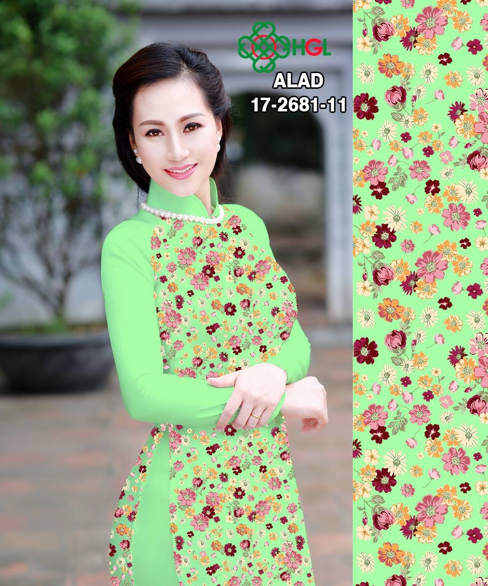 Vải áo dài hoa nhí ALAD17-2681 - Ảnh 9