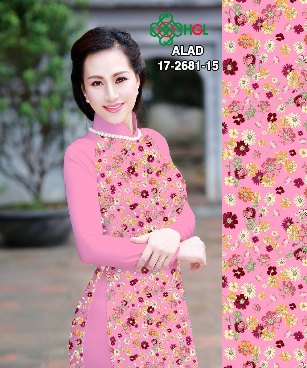 Vải áo dài hoa nhí ALAD17-2681 - Ảnh 5