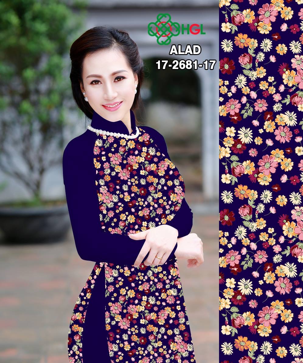 Vải áo dài hoa nhí ALAD17-2681 - Ảnh 3