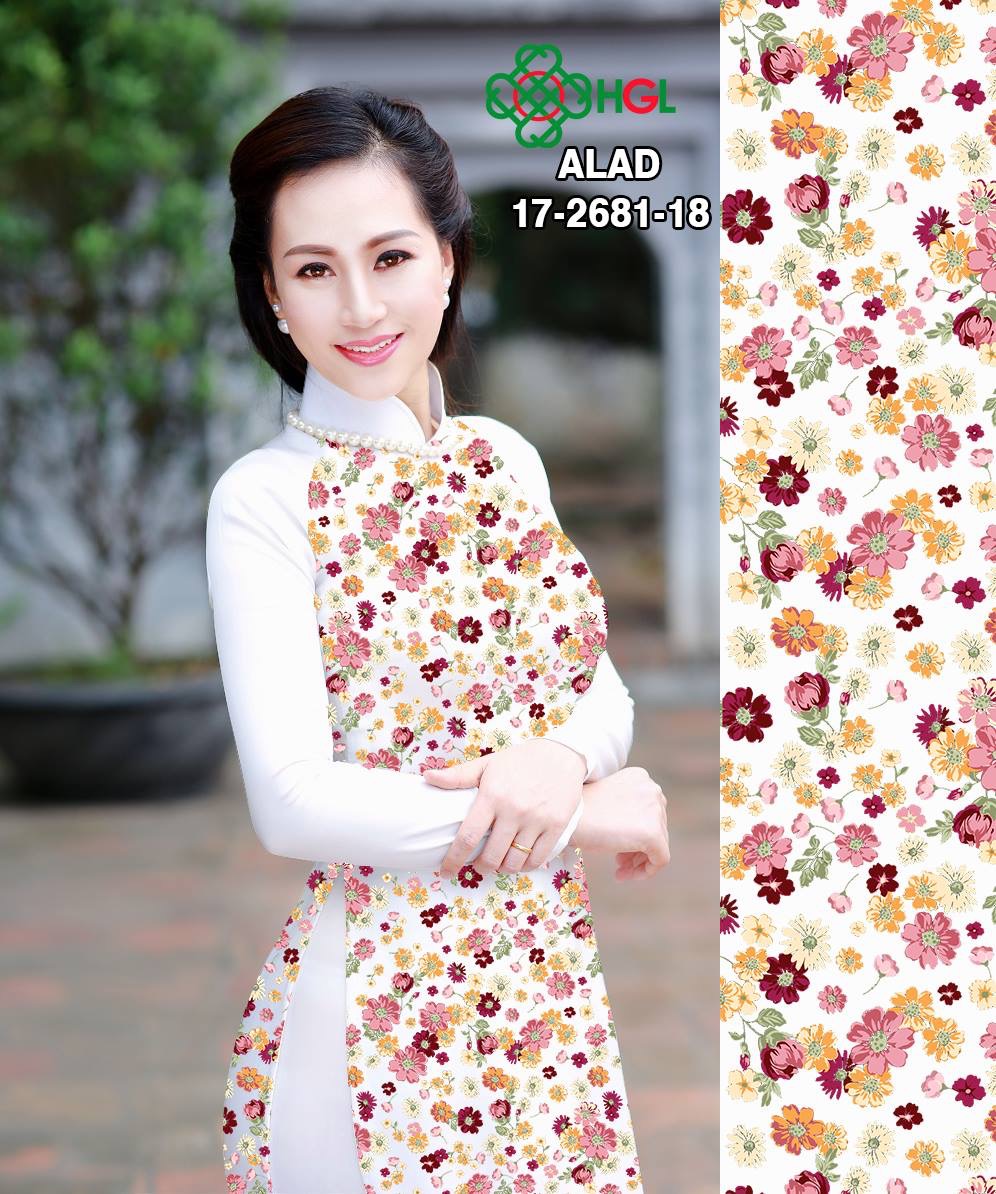 Vải áo dài hoa nhí ALAD17-2681 - Ảnh 2