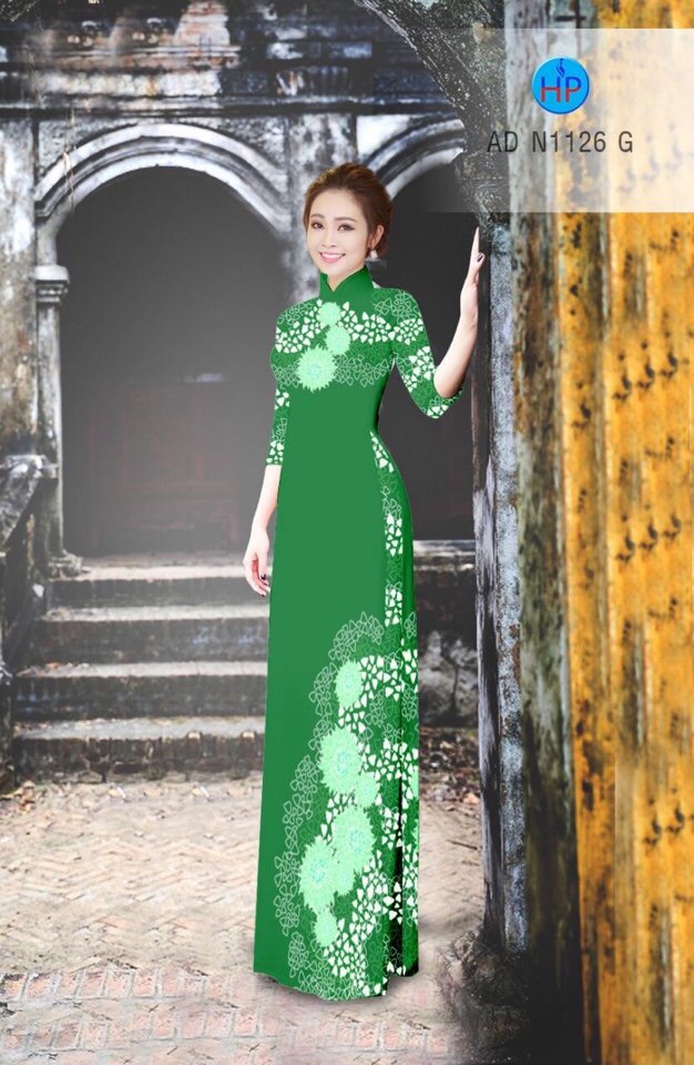 Vải áo dài hoa trên dưới AD N1126 - Ảnh 14