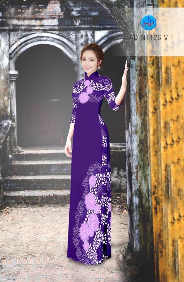 Vải áo dài hoa trên dưới AD N1126 - Ảnh 12