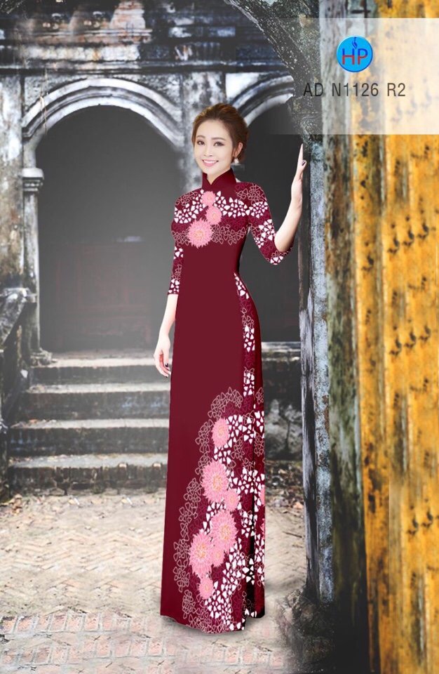 Vải áo dài hoa trên dưới AD N1126 - Ảnh 11
