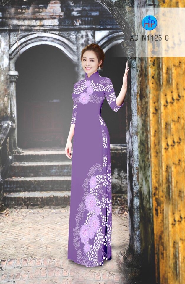 Vải áo dài hoa trên dưới AD N1126 - Ảnh 8