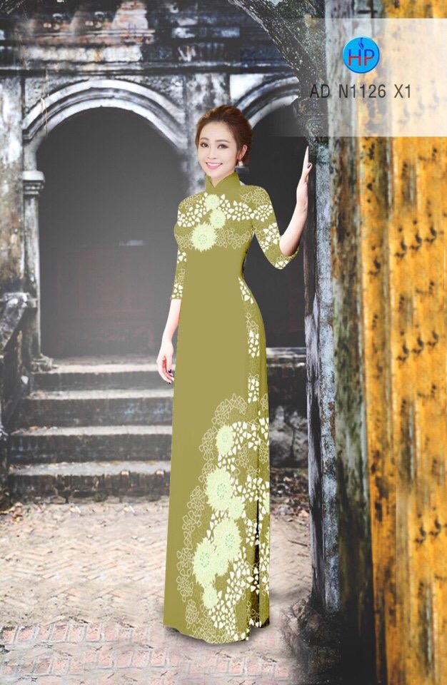 Vải áo dài hoa trên dưới AD N1126 - Ảnh 7