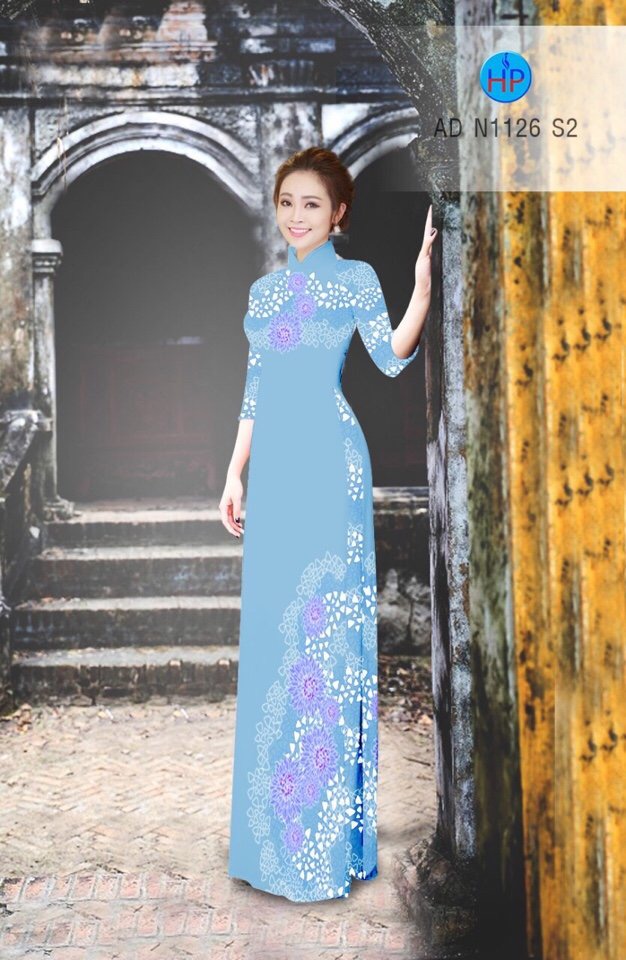 Vải áo dài hoa trên dưới AD N1126 - Ảnh 6