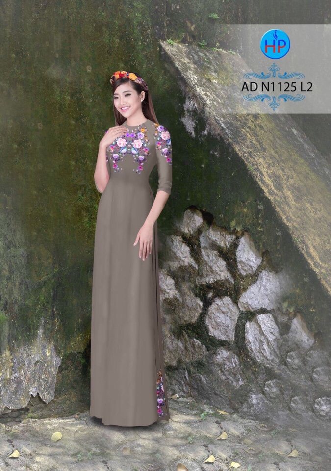 Vải áo dài hoa 3D AD N1125 - Ảnh 19