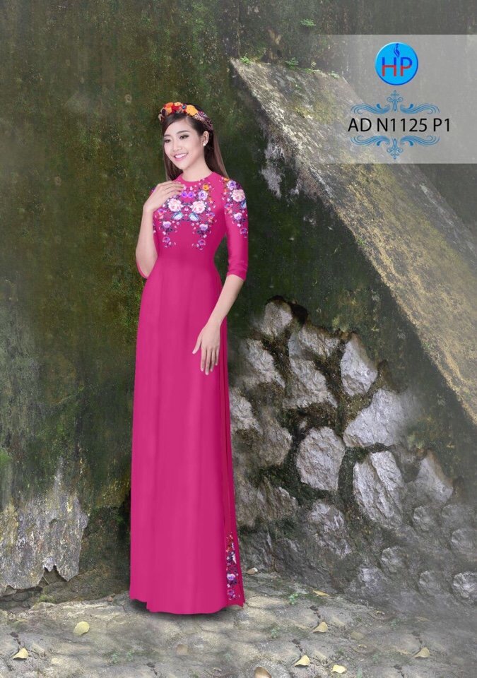 Vải áo dài hoa 3D AD N1125 - Ảnh 18