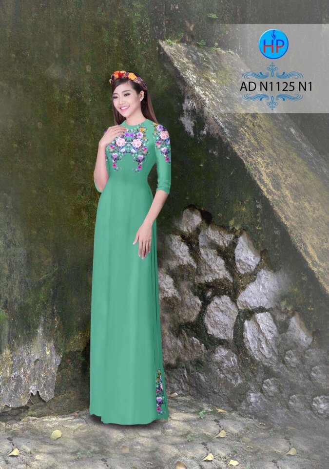 Vải áo dài hoa 3D AD N1125 - Ảnh 17