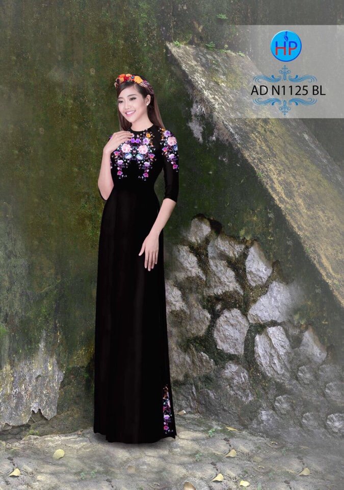 Vải áo dài hoa 3D AD N1125 - Ảnh 14