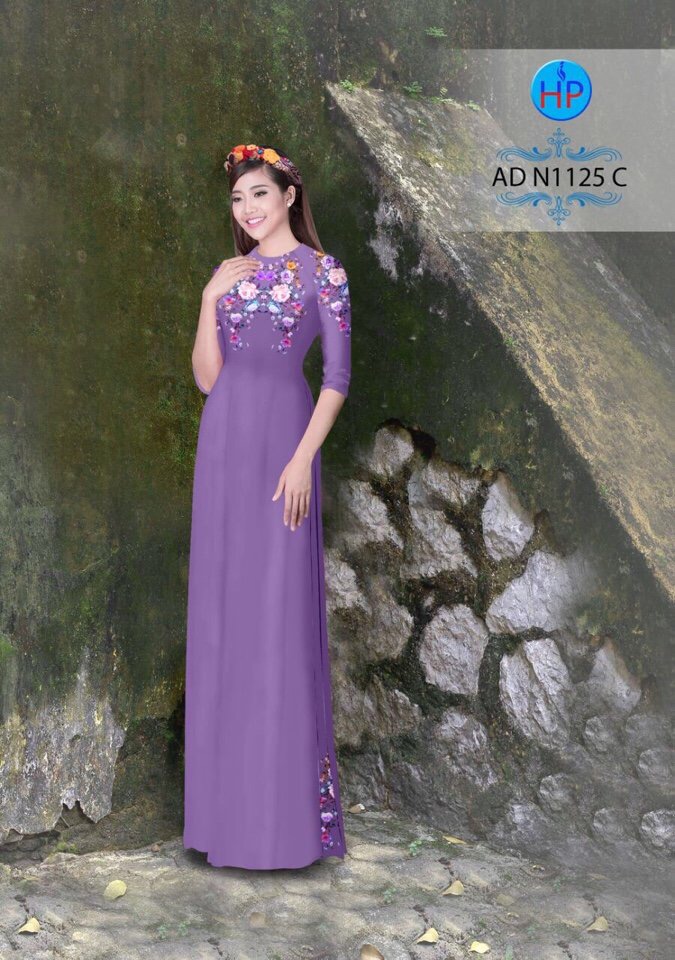 Vải áo dài hoa 3D AD N1125 - Ảnh 13