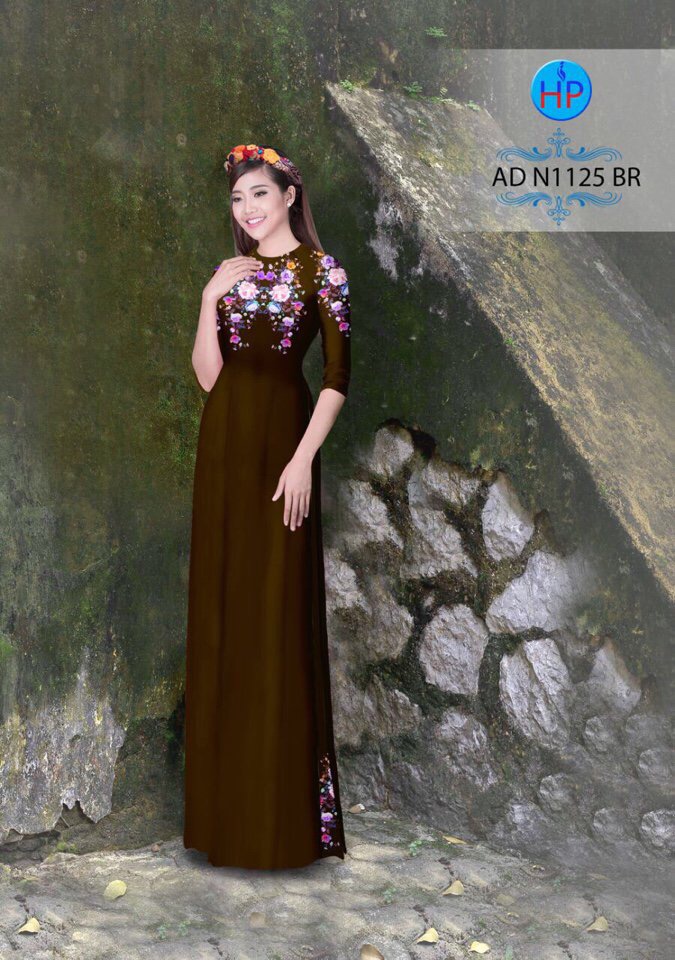 Vải áo dài hoa 3D AD N1125 - Ảnh 11