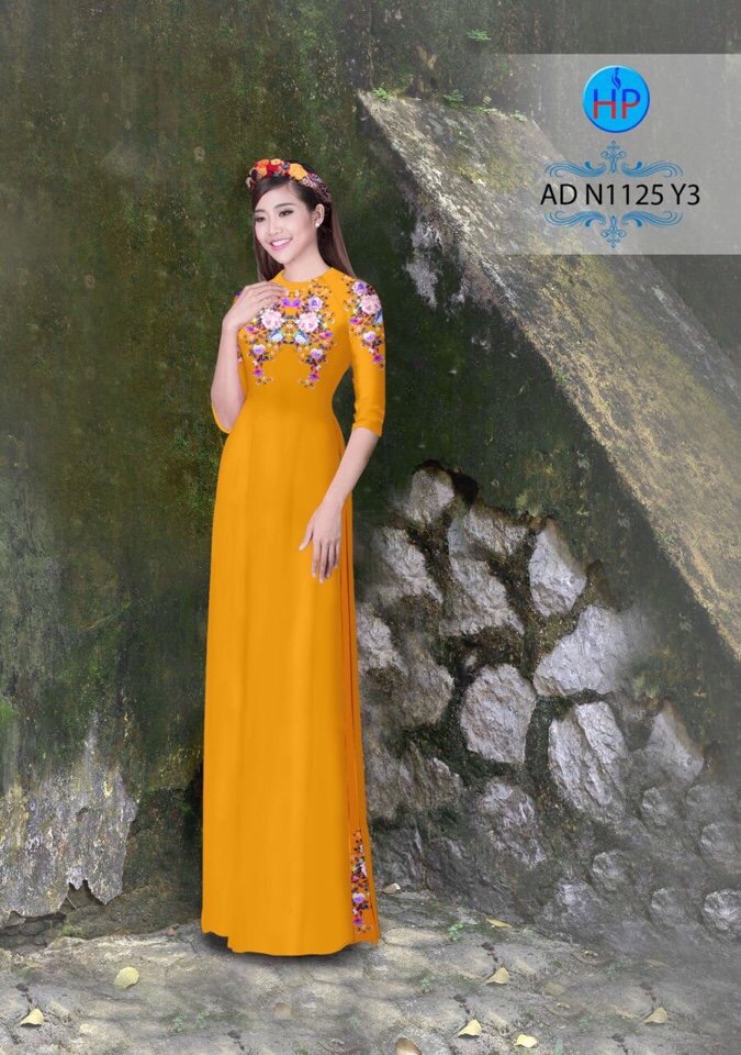 Vải áo dài hoa 3D AD N1125 - Ảnh 8