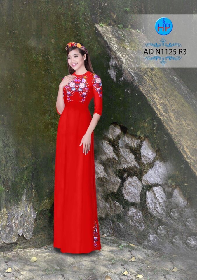 Vải áo dài hoa 3D AD N1125