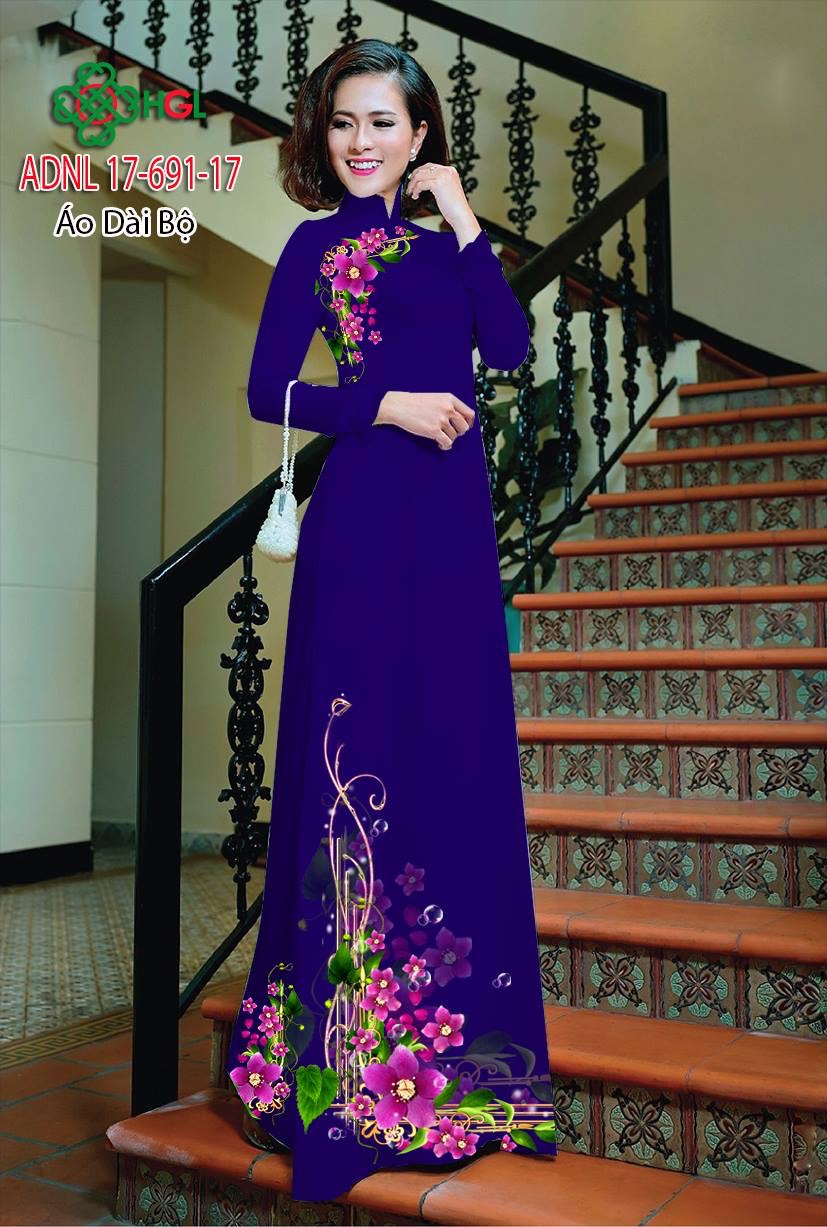 Vải áo dài hoa trên dưới ADNL 17-691 - Ảnh 5