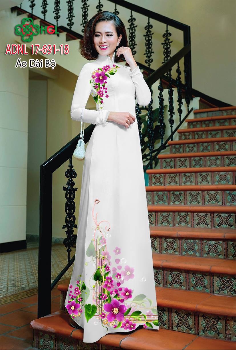 Vải áo dài hoa trên dưới ADNL 17-691 - Ảnh 4