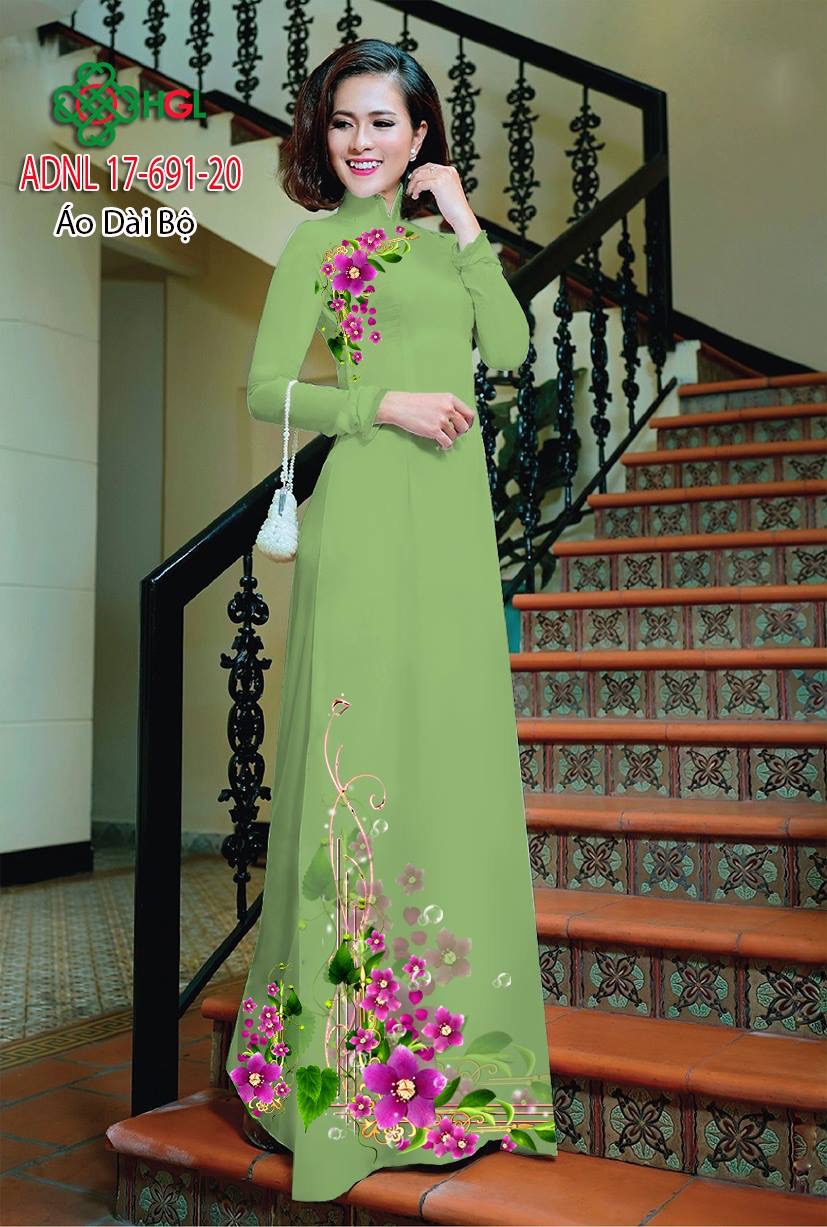 Vải áo dài hoa trên dưới ADNL 17-691 - Ảnh 2