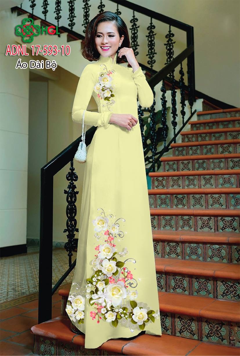 Vải áo dài hoa trên dưới ADNL 17-593 - Ảnh 12