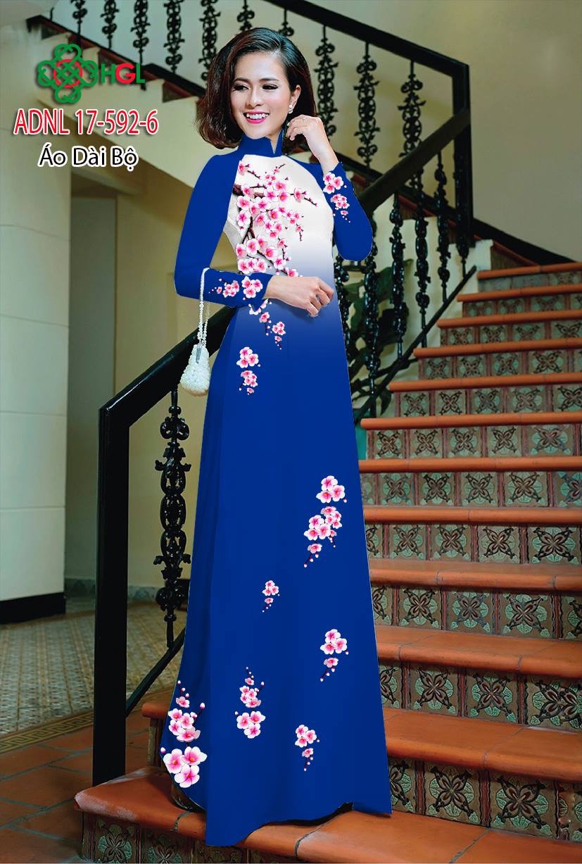 Vải áo dài hoa đào hoa mai ADNL 17-592 - Ảnh 15