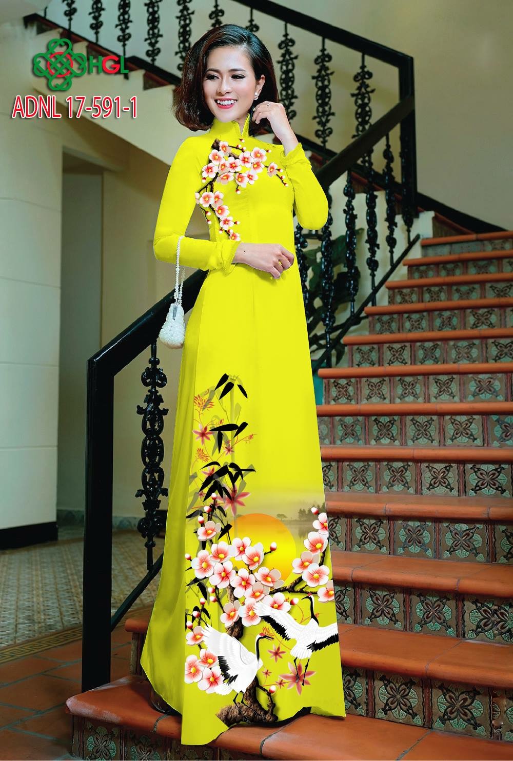 Vải áo dài hoa đào hoa mai ADNL 17-591 - Ảnh 20