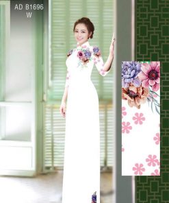 Vải áo dài hoa 3d AD B1696