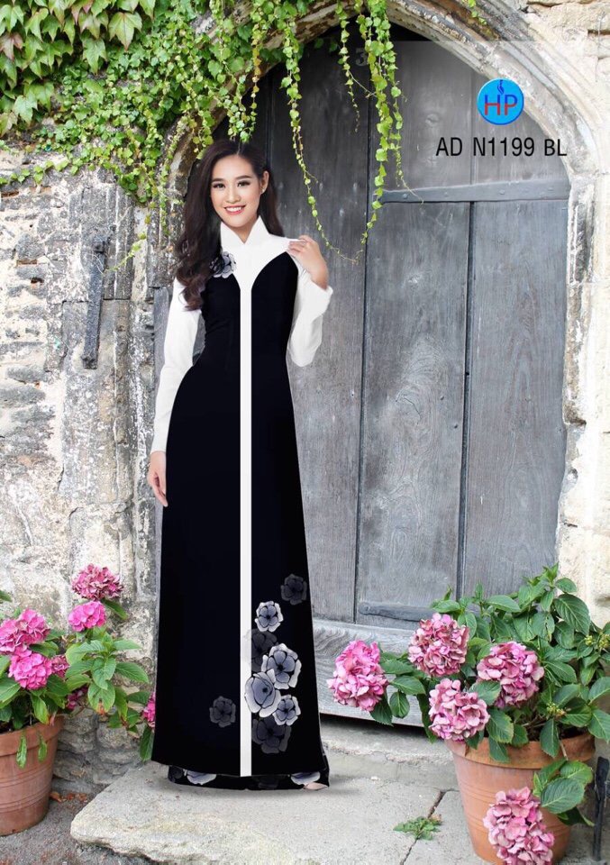 Vải áo dài hoa 3d AD N1199 - Ảnh 9