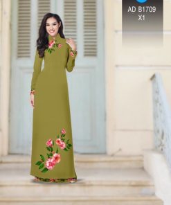 Alternative view of Vải áo dài hoa trên dưới AD B1709