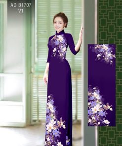 Vải áo dài hoa trên dưới AD B1707
