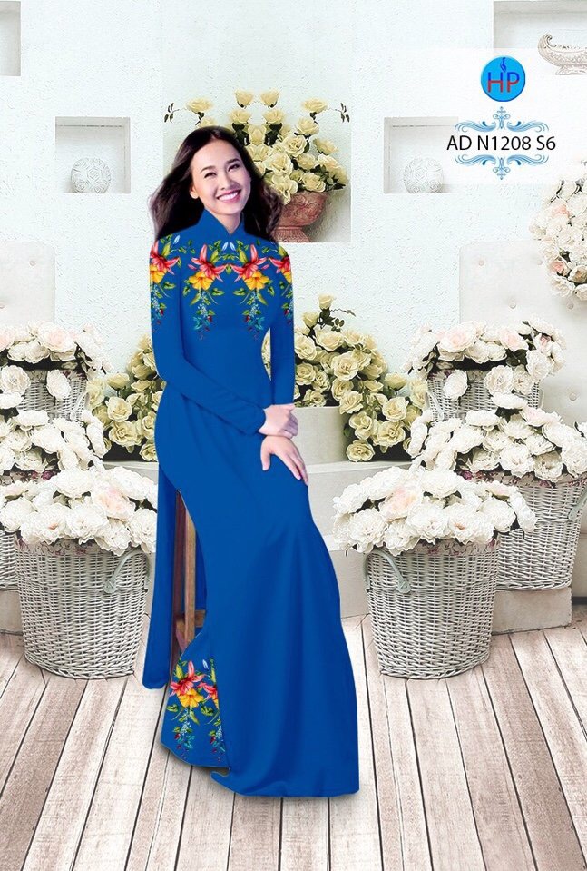 Vải áo dài hoa 3d AD N1208 - Ảnh 14