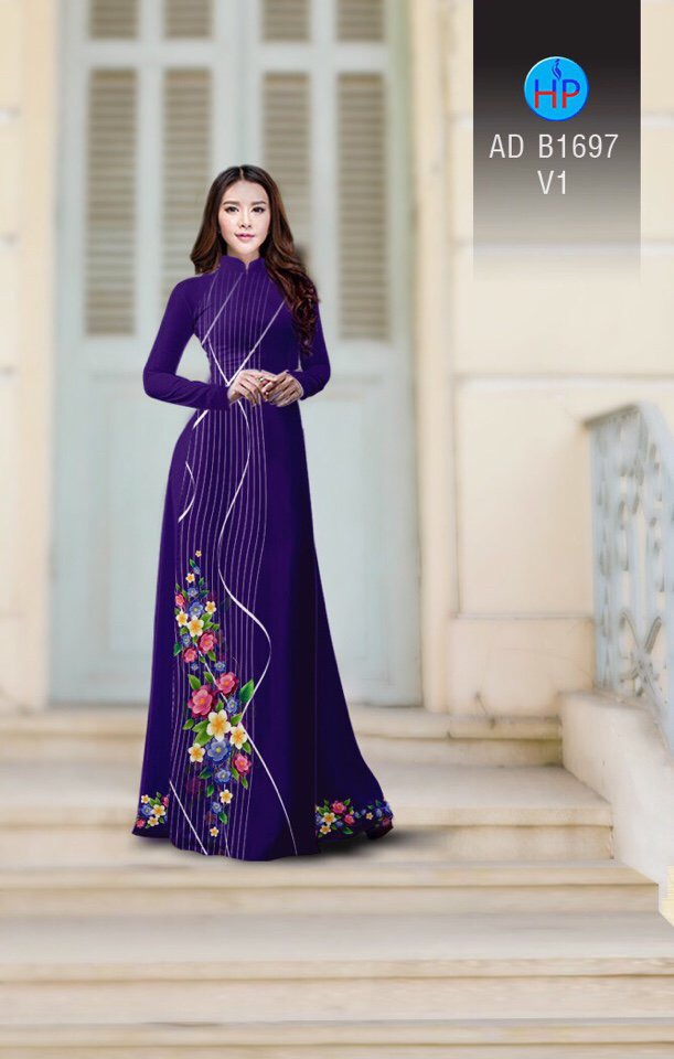 Vải áo dài hoa 3d AD B1697 - Ảnh 19