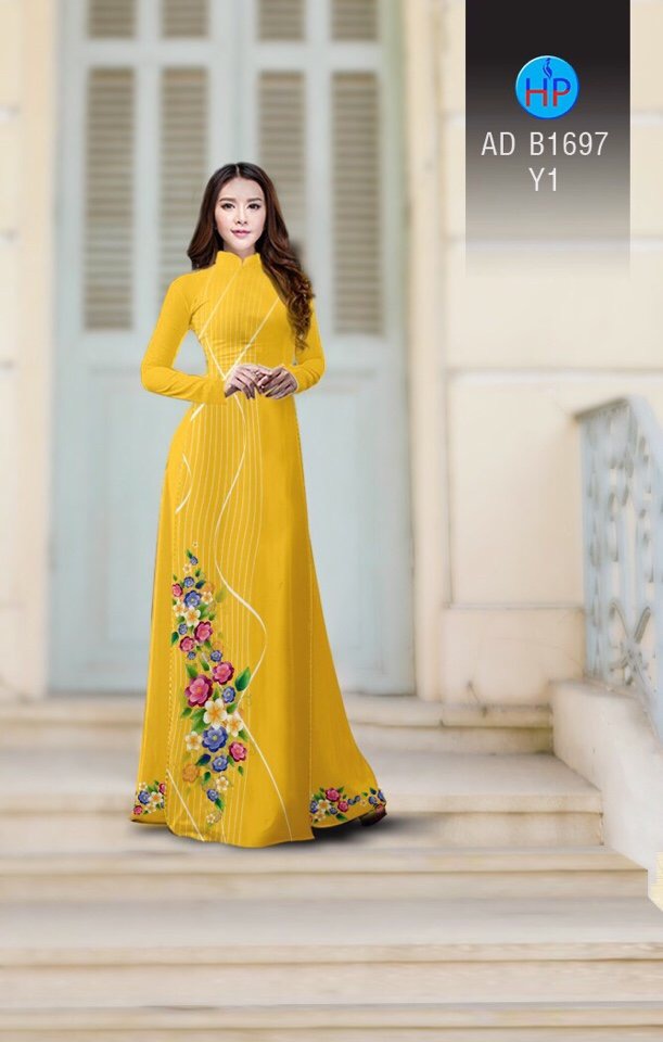 Vải áo dài hoa 3d AD B1697 - Ảnh 18