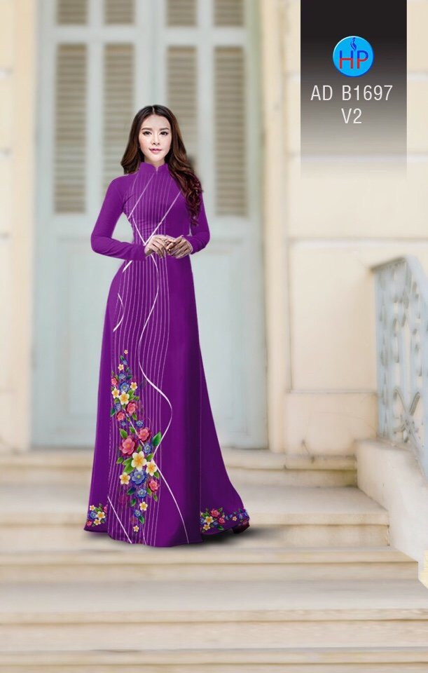 Vải áo dài hoa 3d AD B1697 - Ảnh 17