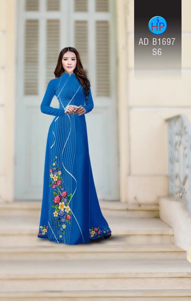 Vải áo dài hoa 3d AD B1697 - Ảnh 16