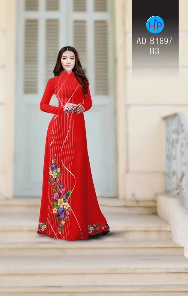 Vải áo dài hoa 3d AD B1697 - Ảnh 15