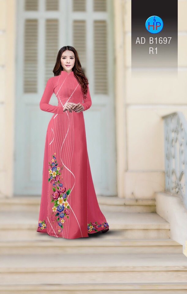 Vải áo dài hoa 3d AD B1697 - Ảnh 14