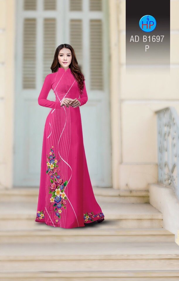 Vải áo dài hoa 3d AD B1697 - Ảnh 13